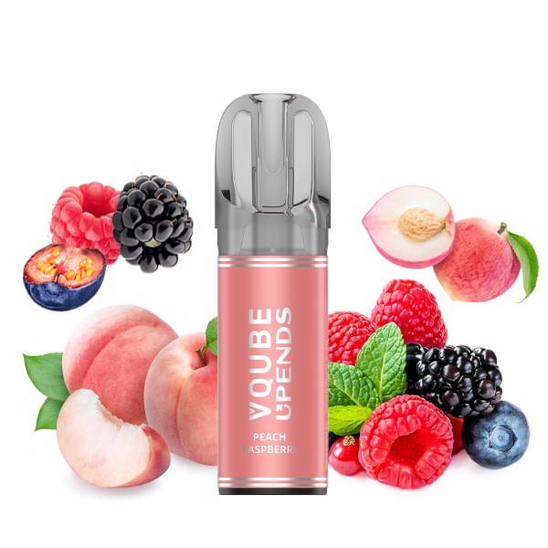 VQUBE Pod Peach Raspberry (melocotón y frambuesa, 2 piezas)
